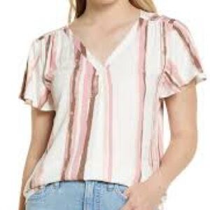 Caslon Short-sleeve Striped Blouse